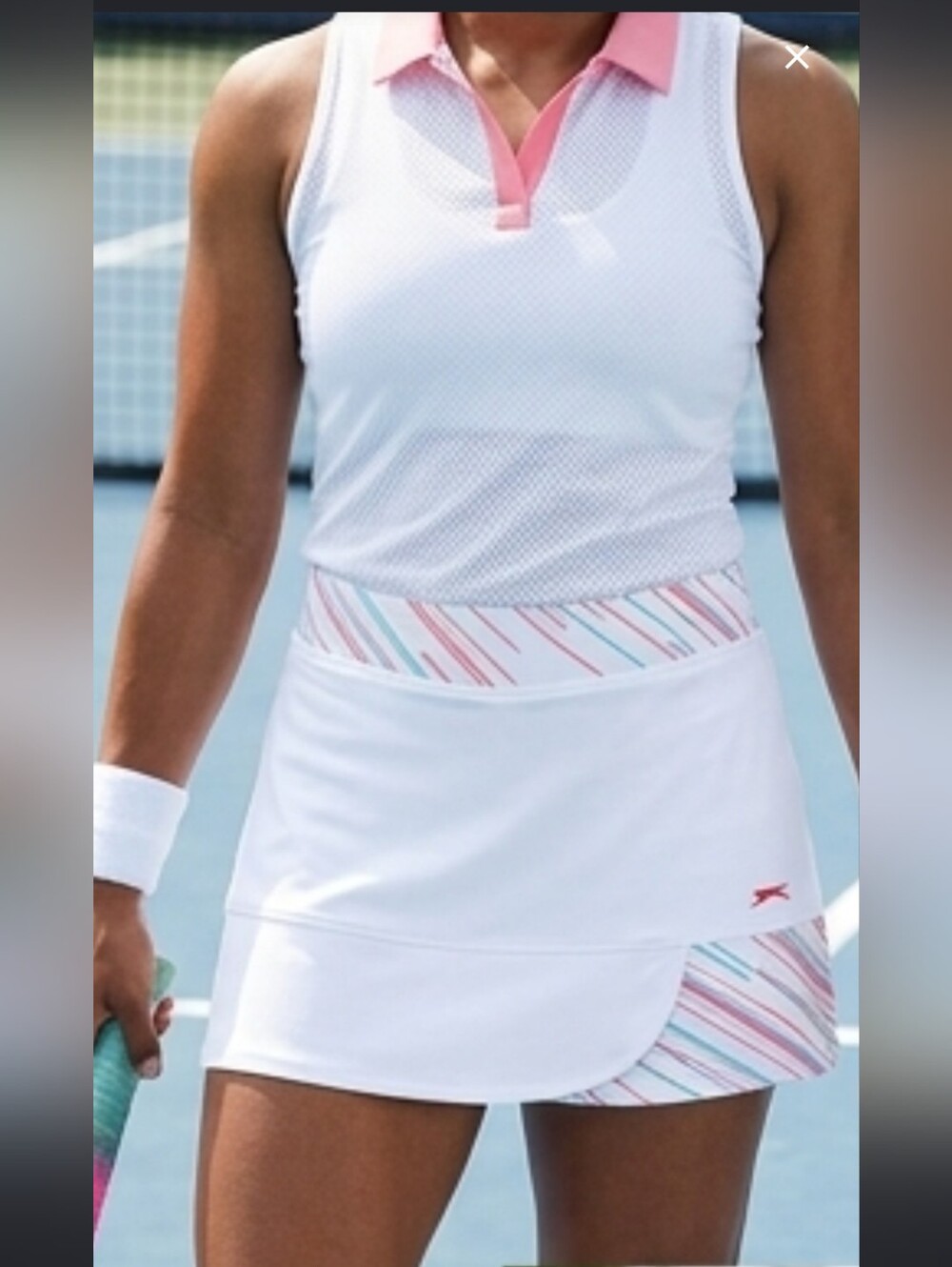 Slazenger Tennis Pickellball Skort White  with Orange Women's Size Large